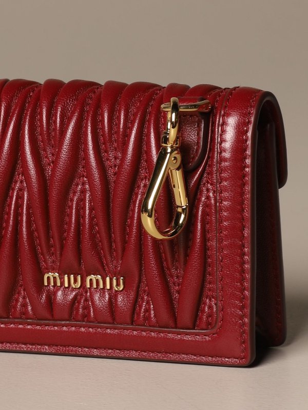 Micro Miu Miu bag in matelasse nappa leather with hook
