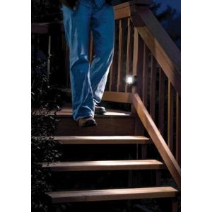 Mr. Beams MB522 Battery Operated Indoor/Outdoor Motion-Sensing LED Step/Stair Light, Brown, 2-Pack