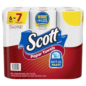 Scott 6卷厨房纸巾或12卷装卫生纸促销