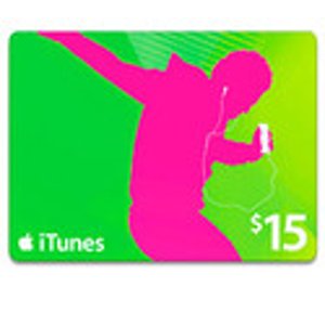 价值$15 Apple iTunes 礼品卡半价热销