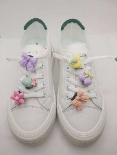 6pcs Bow & Flower Design Shoe Decoration