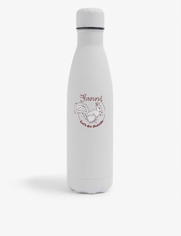 Graphic-print stainless-steel water bottle