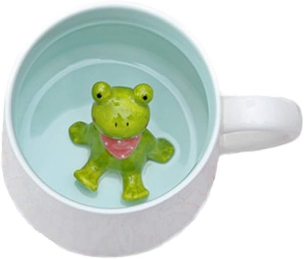 Coffee Mug Cartoon Animal Ceramic Cup Christmas Birthday Gift for Kids Boys Girls 12oz Frog