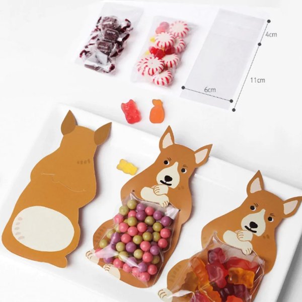 10-pack Cartoon Animal Candy Packaging Bag Baking Mini Decoration Bag Easter Candy Bags Cookie Bags Packaging Bag for Party Gift Supplies