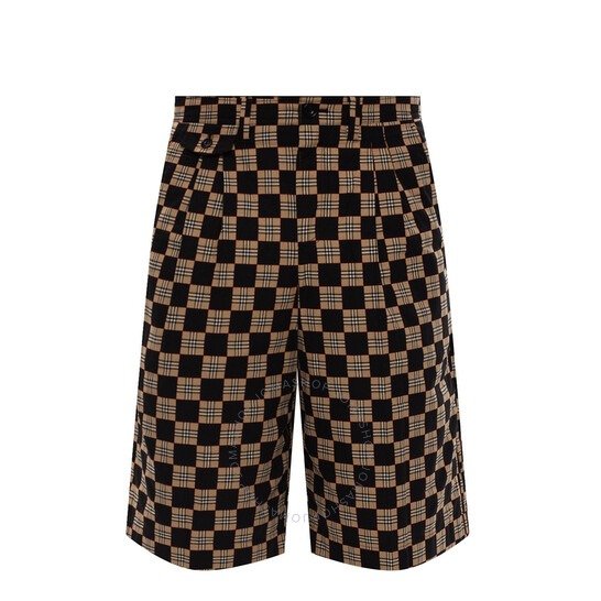 Men's Archive Beige Check Tailored Shorts