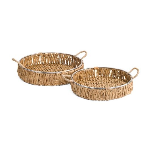 Set Of 2 Seagrass Trays