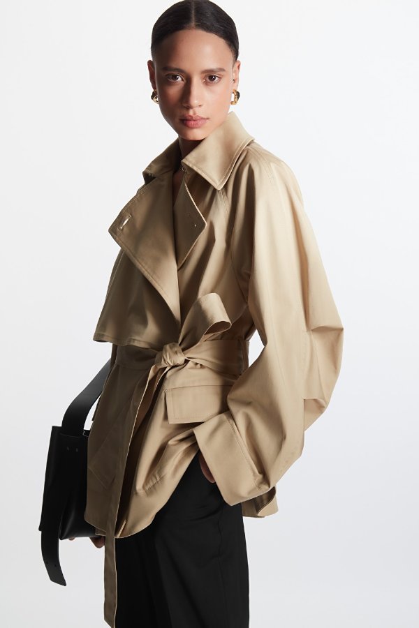 SHORT TRENCH COAT - BEIGE - Coats and Jackets - COS