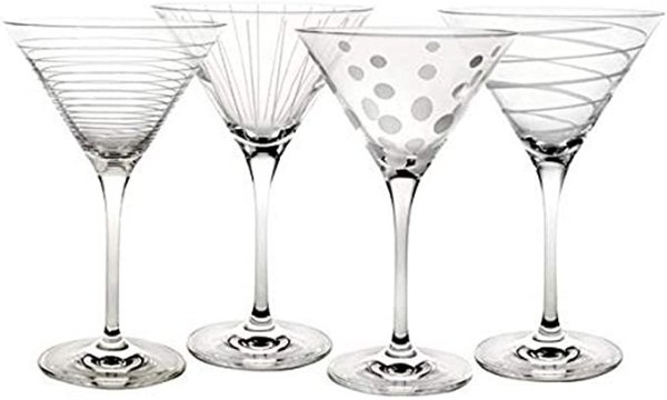 Cheers Martini Glass, 10-Ounce, Set of 4