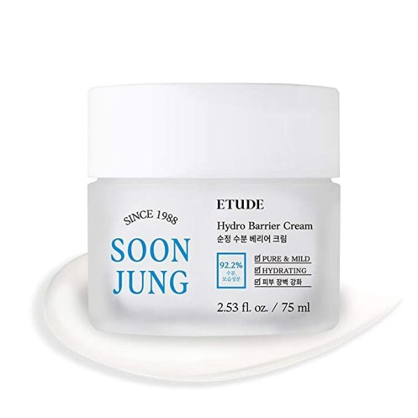 Soonjung Hydro Barrier Cream 75ml (New Version) | Moisturizing and Soothing Cream | Non-Comedogenic, Hypoallergenic & Fragrance Free Moisturizer for Face