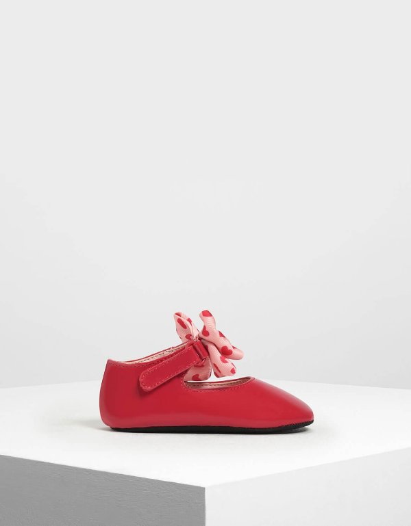 Red Kids' Heart Print Mary Janes | CHARLES & KEITH US