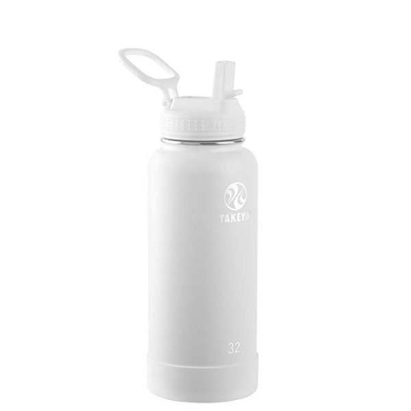 Takeya 51240 Actives Insulated Stainless Steel Water Bottle with Spout Lid, 32 oz, Arctic