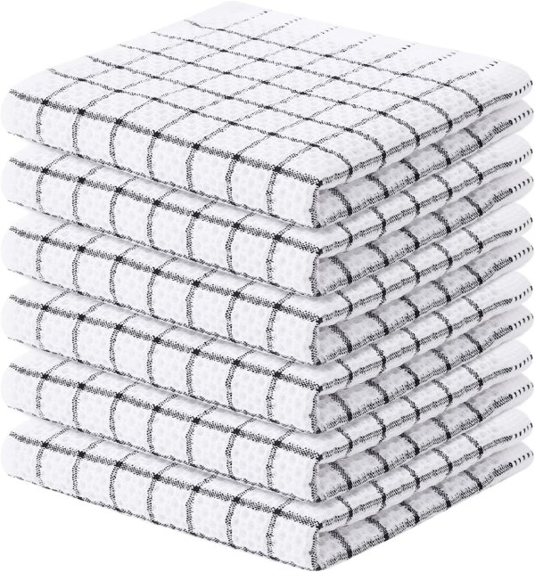 Fintale 100% Cotton Dish Cloths 6 Pack 12 x 12 Inches