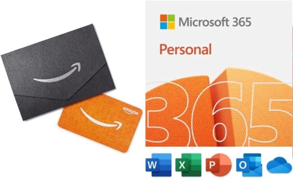 365 Personal (Office) + $10 Amazon Gift Card | 12-Month Subscription | 1 Person | Word, Excel, PowerPoint | PC/MAC Instant Download | Activation Required