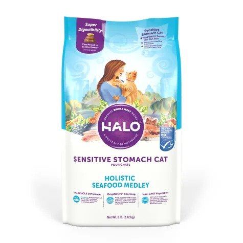 Sensitive Stomach Holistic Seafood Medley Dry Cat Food, 6 lbs | Petco