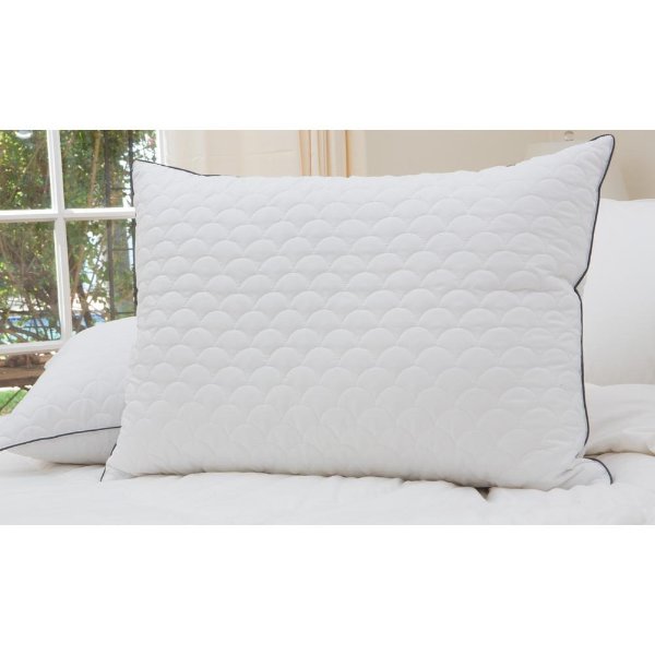 White Scallop Quilted Jumbo Pillow-BMI_12278L_2 - The Home Depot