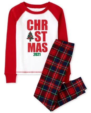 Unisex Kids Matching Family Christmas Long Sleeve 'Christmas 2021' Snug Fit Cotton Pajamas | The Children's Place - TIDAL