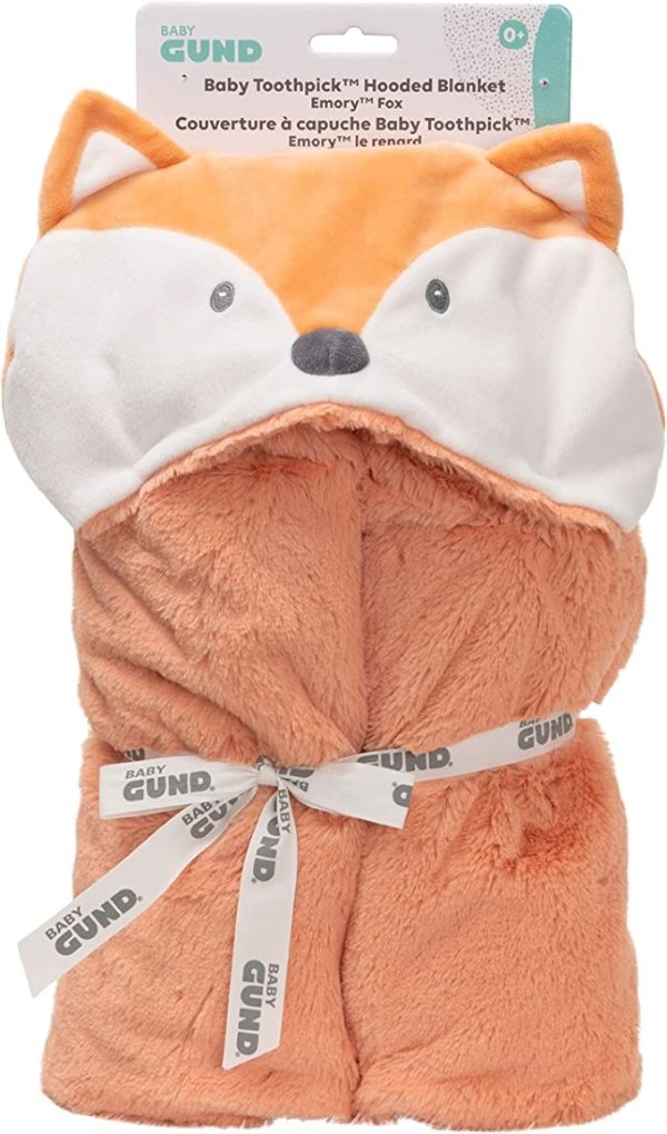 Baby GUND Lil’ Luvs Hooded Blanket, Emory Fox, Ultra Soft Plush Security Blanket for Babies and Newborns