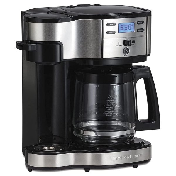49980A 2-Way Brewer Coffee Maker, Single-Serve with 12-Cup Carafe, Stainless Steel