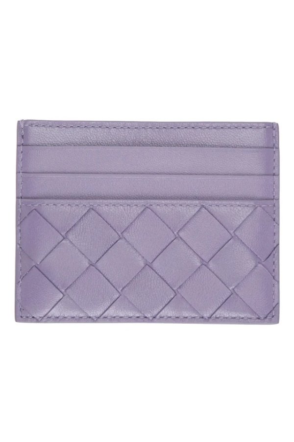 Purple Intrecciato Card Holder