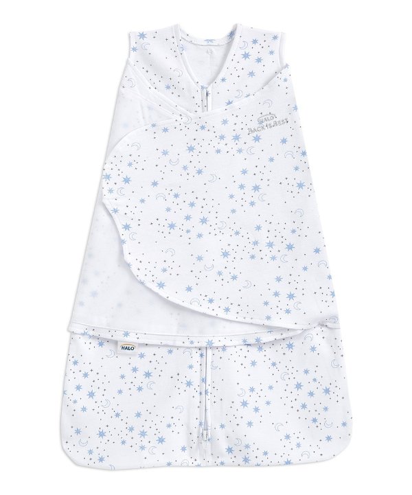 White & Blue Midnight Moon Swaddling Wearable Blanket - Infant