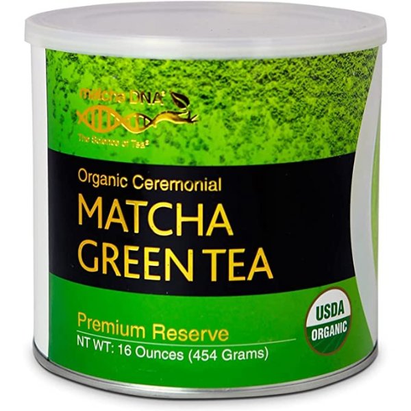 Certified Organic Ceremonial Grade Matcha Green Tea, TIN CAN (16 Ounce Tin)
