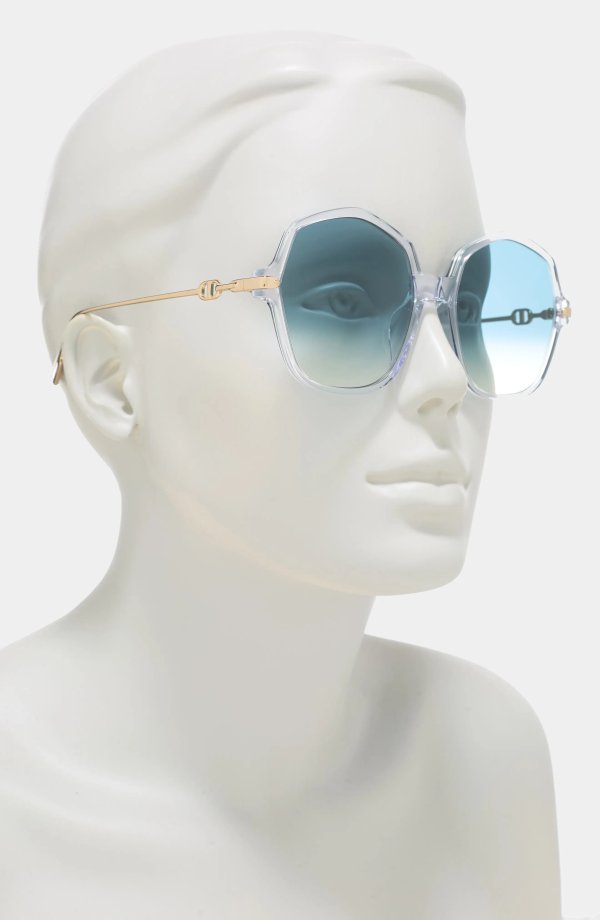 link2 59mm Gradient Geometric Sunglasses