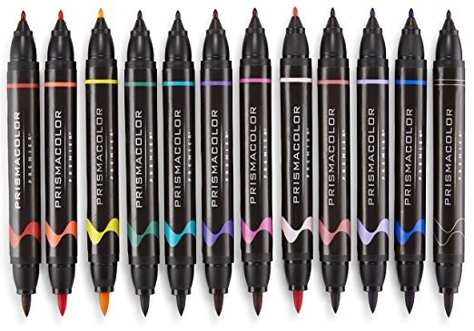 Prismacolor 1776353 Premier Double-Ended Art Markers, Fine and Brush Tip, 24-Count with Carrying Case