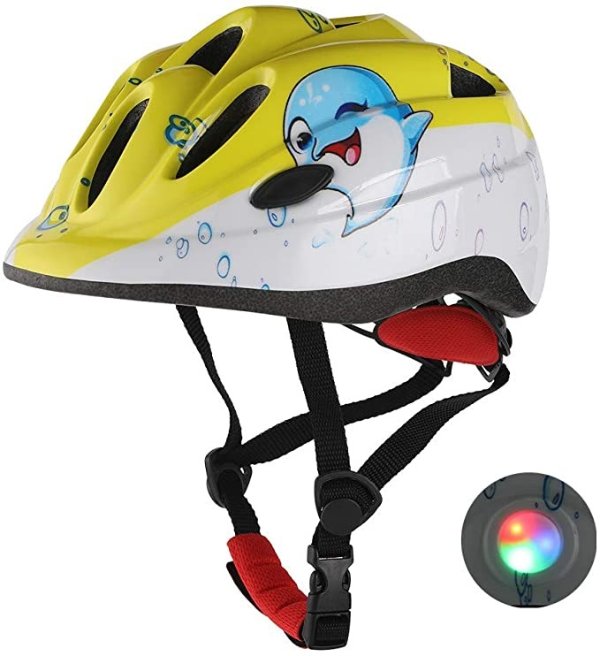 Kids Bike Helmets,CPSC Certified,Adjustable Multi-Sport Safety Helmet with LED Light for Cycling Skate Scooter Roller