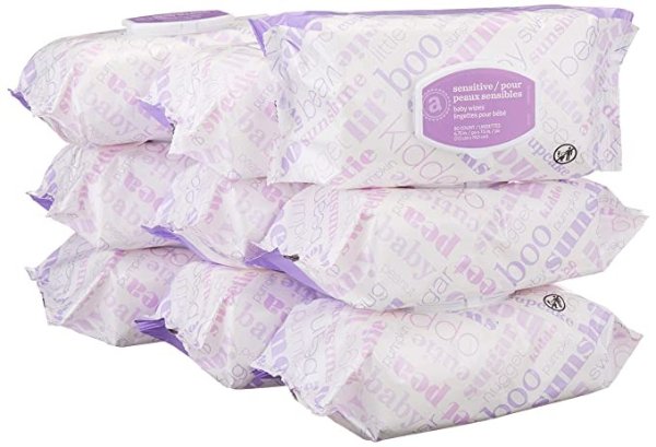 Amazon Elements Baby Wipes, Sensitive, 80 Count (Pack of 9)