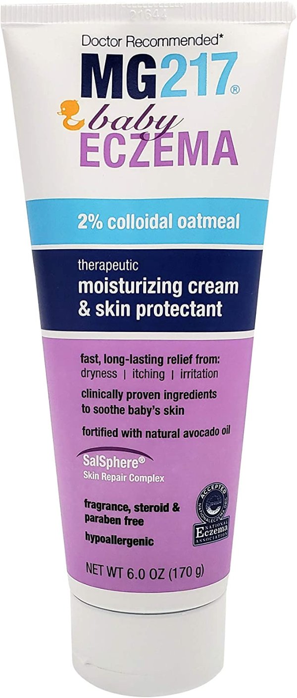 Baby Eczema Cream With 2% Colloidal Oatmeal, for eczema, rash, & dermatitis - 6 Oz Tube