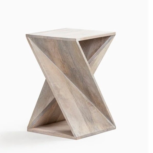 Caelah Solid Wood Block End Table