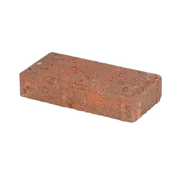 8-in L x 4-in W x 2-in H Rectangle Red/Charcoal Concrete Paver