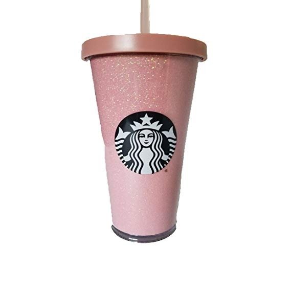 Starbucks Coffee Rose Gold Holiday 2017 Tumbler Pink Glitter 16oz Cold Cup
