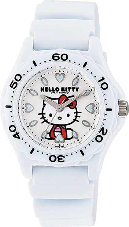 Hello Kitty 白色女士腕表Hello Kitty 防水聚氨酯表带 