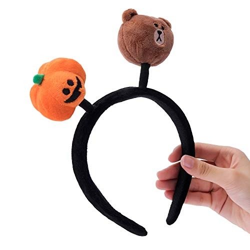 Pumpkin Trio Halloween Series - Brown Plush Character Hair Head Bands Accessories, Brown