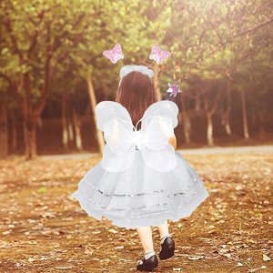 女童带翅膀小仙女裙，万圣节精灵裙，适合3-10岁