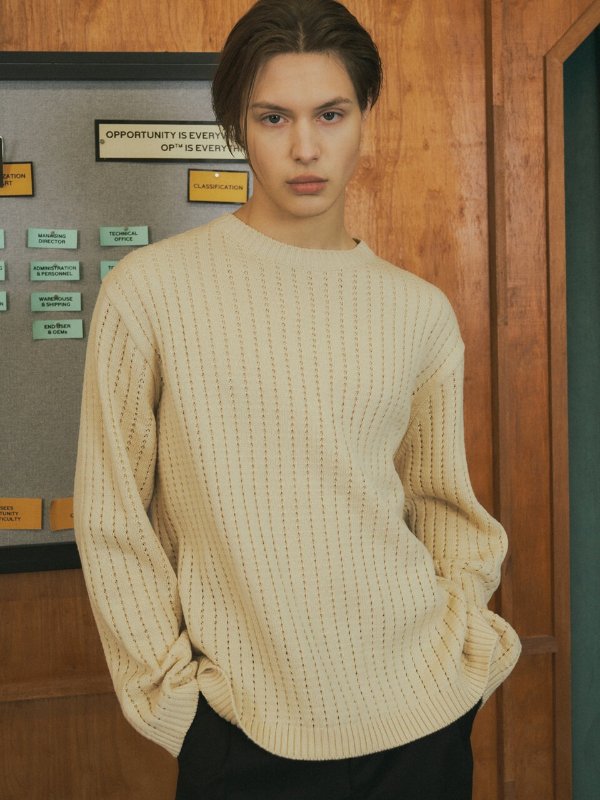 Hole Round Knit Pullover