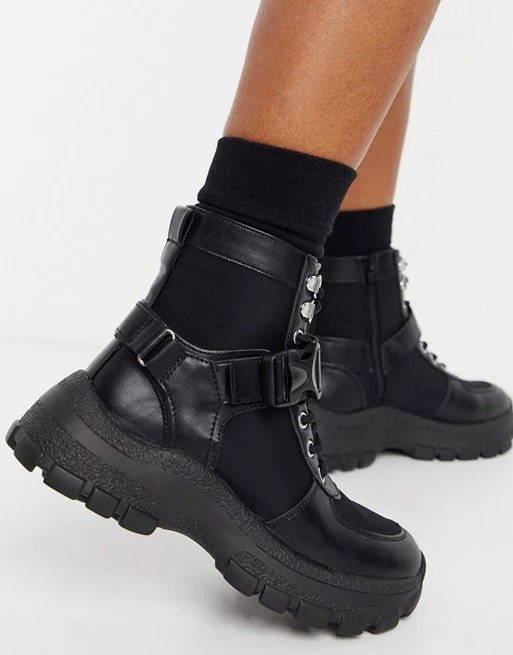 Anderson sporty hiker boots in black | ASOS