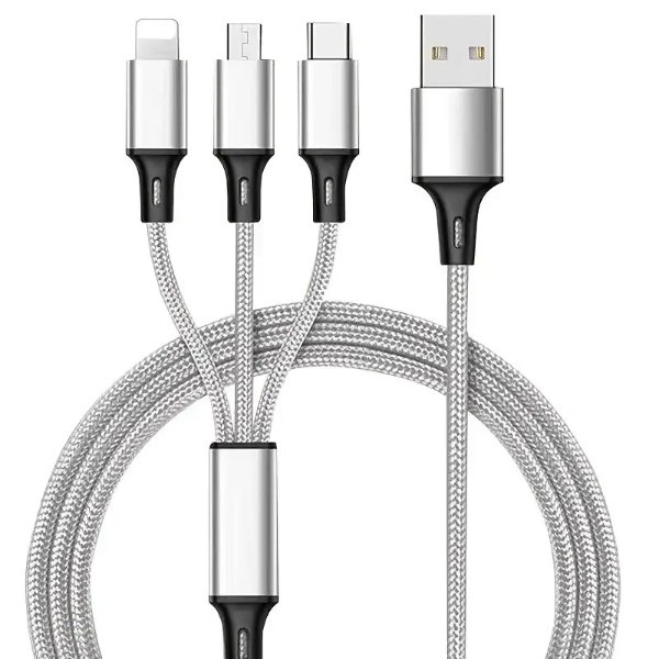 3 In 1 Cables Phone Charger Cord A C To Phone Type C Micro Nylon Braided Sync Adapter For Android Phone Tablets 3d Alloy Tpe Connector Bold Copper Core 47 24inch 3 94ft - Cell Phones & Accessories - Temu