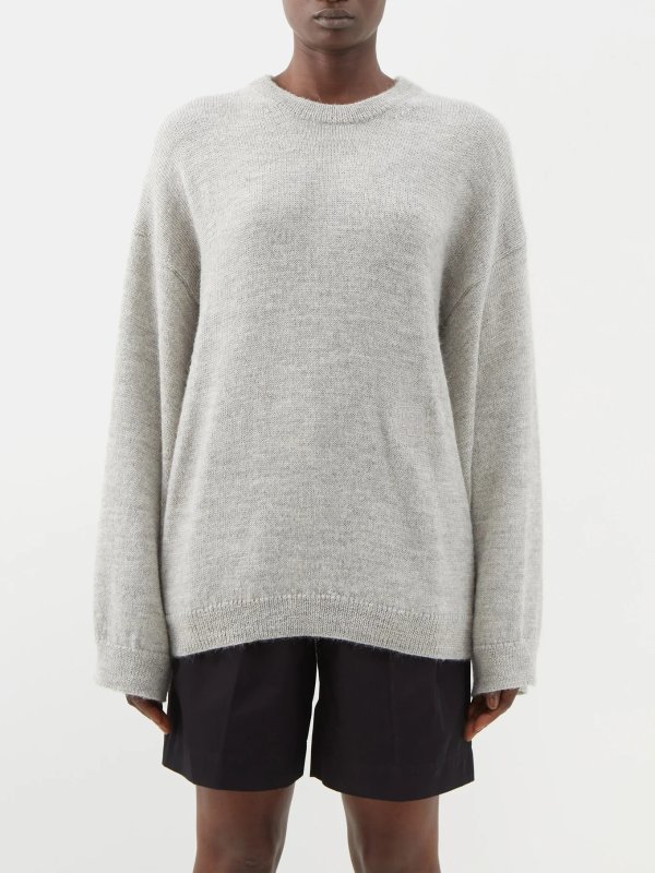 Dropped-shoulder alpaca-blend sweater