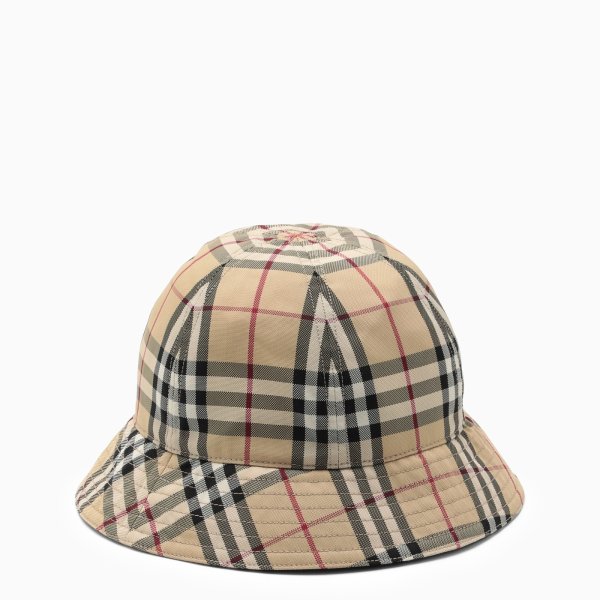 Beige hat with Vintage Check motif