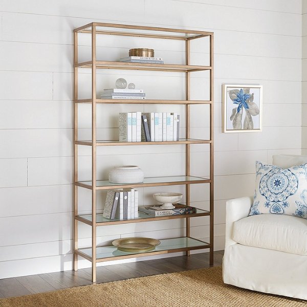 SK Lydie Glass Shelf Bookcase