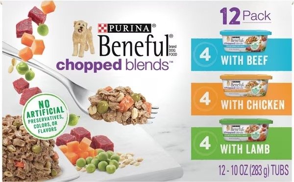 Chopped Blends Variety Pack Wet Dog Food Tray, 10-oz, case of 12