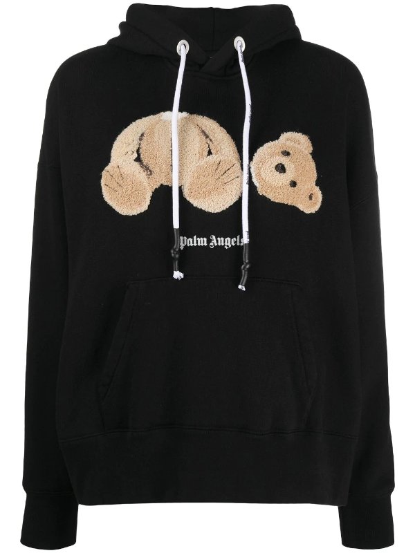 headless teddy bear applique hoodie