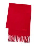 红色Fringe羊毛围巾