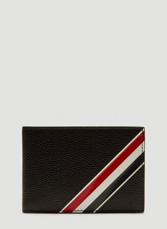 Contrast Stripe Bi-Fold Wallet in Black