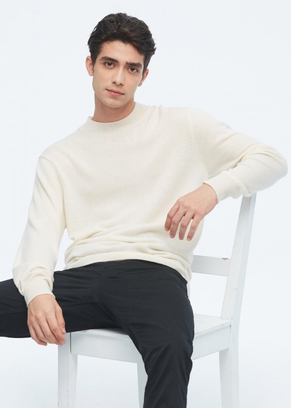 Round Neck Cashmere Sweater for Men