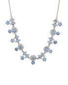 Silver-Tone & Blue Frontal Necklace