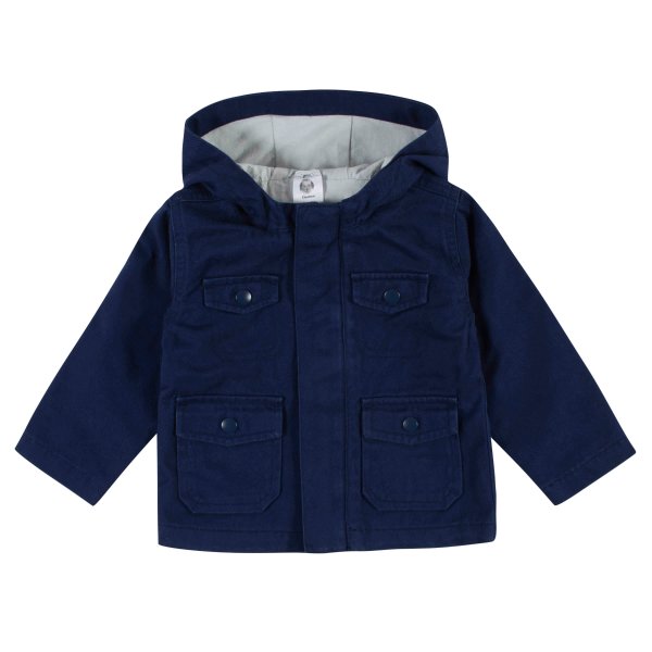 Infant & Toddler Navy Hooded Cotton Twill Utility Jacket