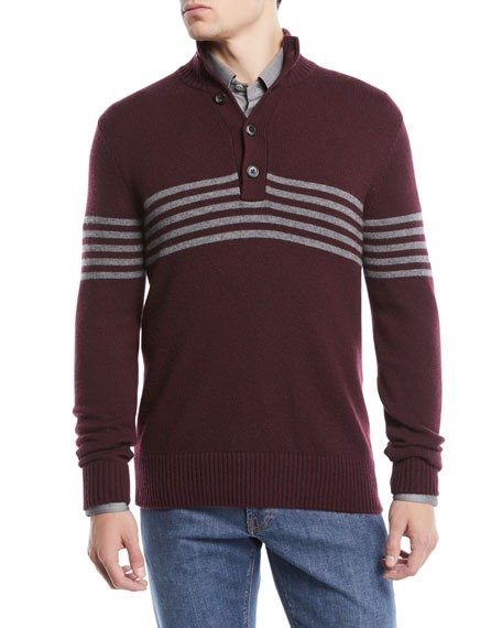 Men's Horizontal Striped Cashmere Sweater